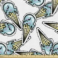 thumbnail image 1 of Ice Cream Sofa Upholstery Fabric by the Yard, Surreal Fantasy Style Sweets Pastel Delicious Summer Taste Retro Art, Decorative Fabric for DIY and Home Accents, Blue Cream and White by Ambesonne, 1 of 5