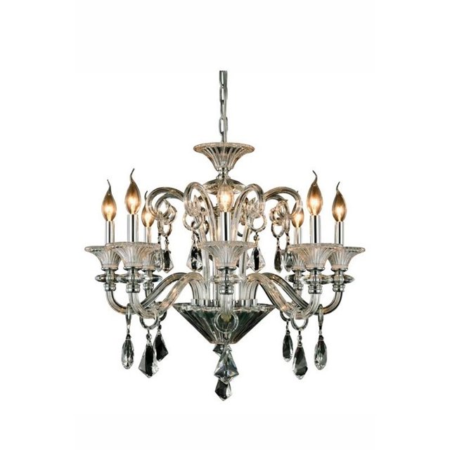 Elegant Lighting Aurora 26" 8 Light Chandelier in Chrome