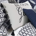 thumbnail image 3 of homThreads - Valentina - Decorative Pillow (14 x 18in.) - Be Our Guest - Navy and White, 3 of 4