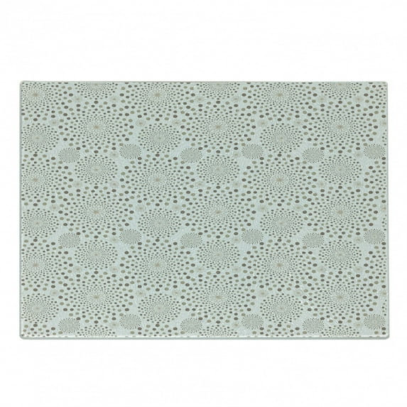 Abstract Cutting Board, Geometric Composition with Circles of Different Sizes and Flower Arrangement, Decorative Tempered Glass Cutting and Serving Board, Small Size, Tan Taupe Beige, by Ambesonne