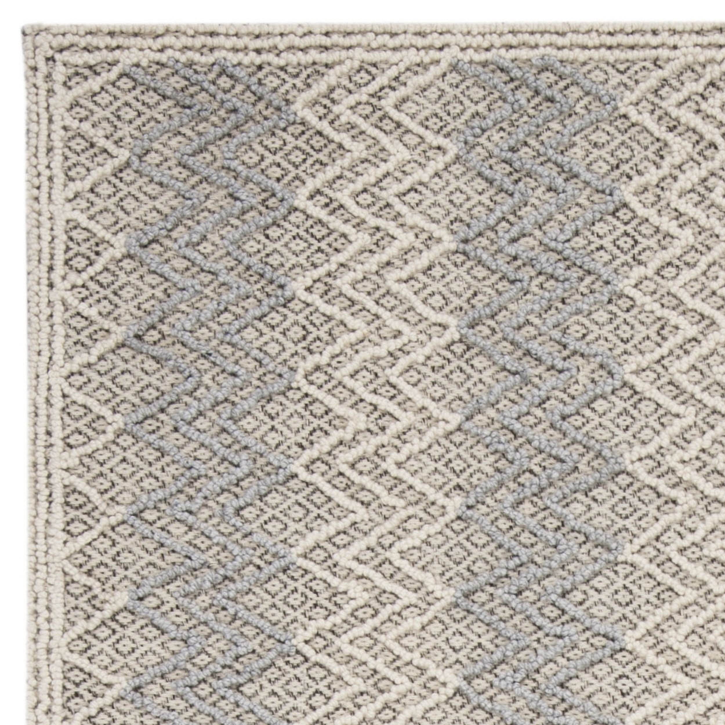 SAFAVIEH Trace Hermite Geometric Chevron Wool Area Rug, Blue/Black, 3' x 5'