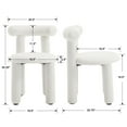 thumbnail image 4 of Dayalane Modern Dining Chairs Set of 2, Upholstered Barrel Chairs with Curved Back Sherpa Armless Accent Chairs for Kitchen, Dining Room, Living Room,White, 4 of 8