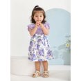 thumbnail image 4 of Infant Baby Girl Ruffle Sleeveless Dress Casual Little Girl Summer Swing Sundress(3-6 Months,Purple), 4 of 6