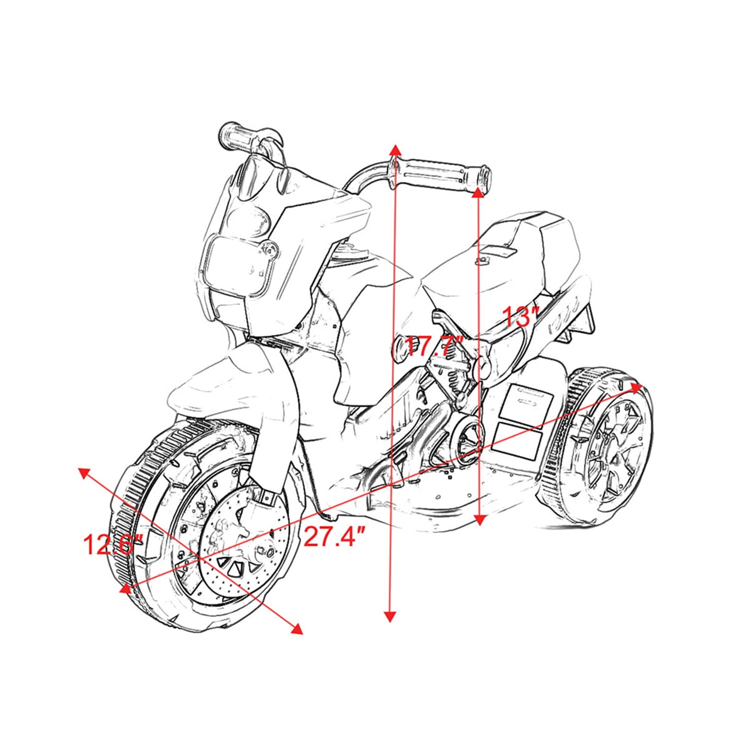 Lowestbest White 6 V Motorcycle Powered Ride-On Lowestbest White 6 V Motorcycle Powered Ride-On