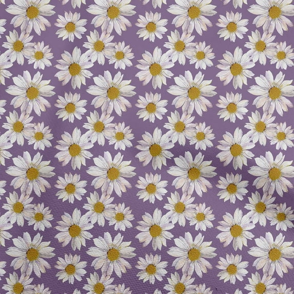 oneOone Georgette Viscose Purple Fabric Floral Craft Projects Decor Fabric Printed By The Yard 42 Inch Wide