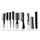 thumbnail image 5 of Juego de peines para el cabello, juego de peines para el cabello de 10 piezas Juego de peines para el cabello de plástico Peine de aseo y peinado Aspecto llamativo, 5 of 9