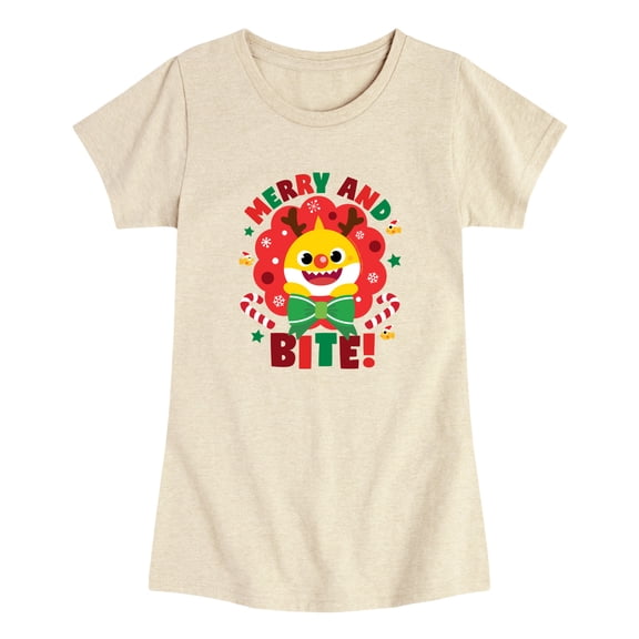 Baby Shark - Merry and Bite Toddler Girls' Toddler Short Sleeve Graphic T-Shirt