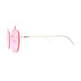 thumbnail image 3 of Funky Apple Peach Shape Lens Avant Garde Rimless Pimp Sunglasses Pink, 3 of 4