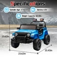 thumbnail image 2 of 12 Volt Ride on Toys for Toddlers w/Remote Control, Electric Ride on Truck Car w/ Shock Absorption, 3 Speeds, Bluetooth, Lights, Steering Wheel Quick Release (Blue), 2 of 8