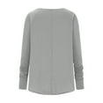 thumbnail image 6 of Aboser Womens Fall Long Sleeve Shirts with Thumb Hole Casual Crewneck T-Shirt Loose Fit Basic Tees Solid Color Tops Comfy Soft Tshirts Gray XL, 6 of 6