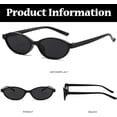 thumbnail image 5 of VETPW Trendy Oval Sunglasses Womens - Retro Cat Eye Sunglasses Womens Small Face Black Brown Lenses 90s Vintage Sun Glasses Narrow Shades Petite 4 Pack, 5 of 8