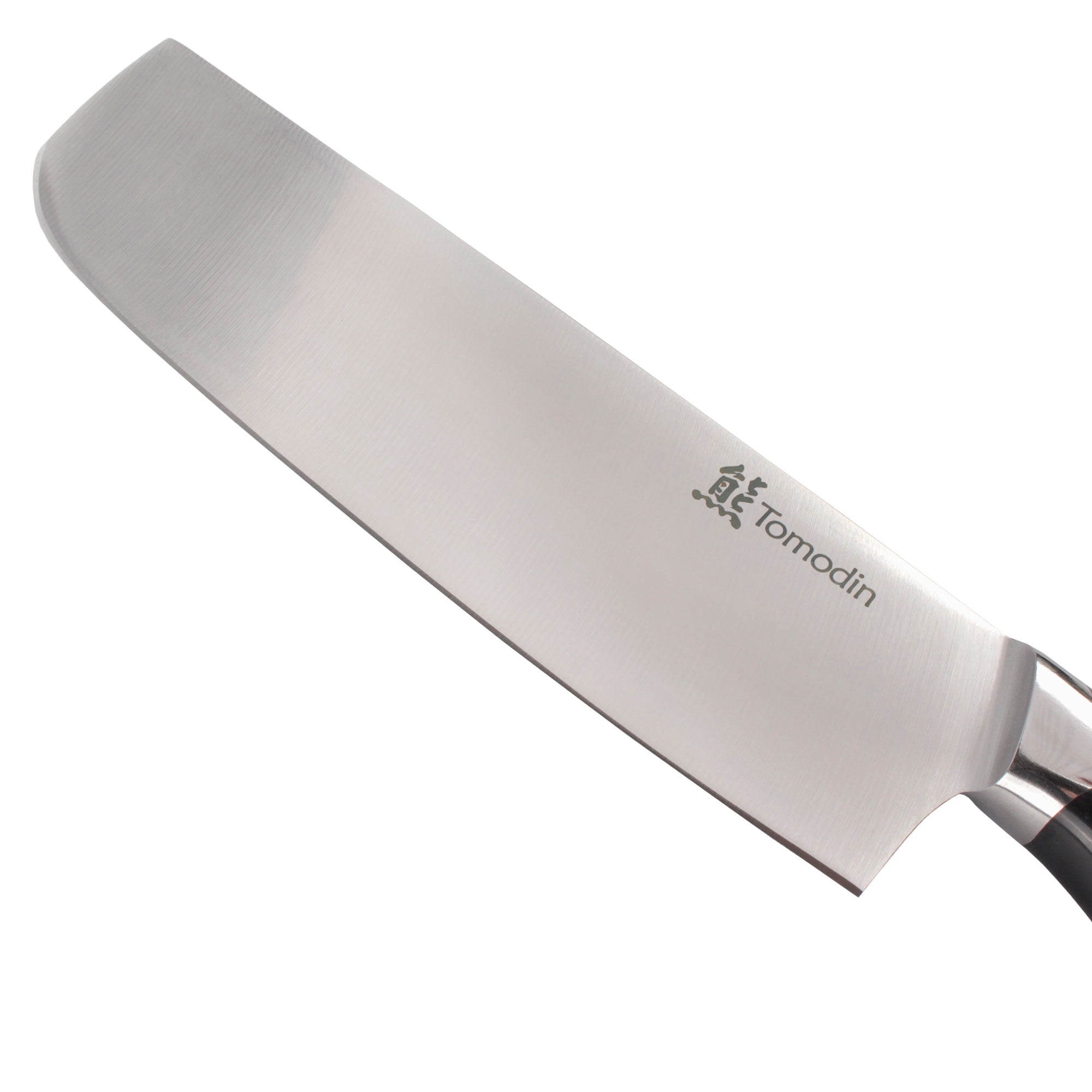 BambooMN Japanese Style Nakiri - Smooth Blade Black Handle - 1 Knife