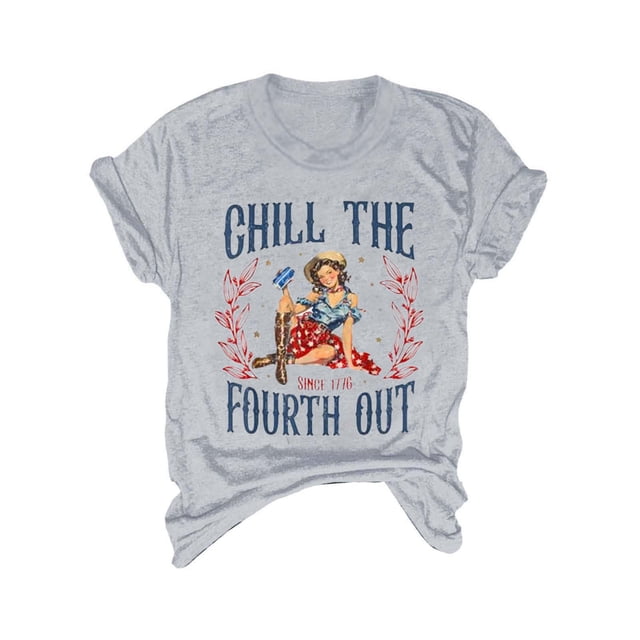 Blusas de Manga Corta para las Mujeres Divertida Impresión Cuello Redondo Camiseta Vintage, Blusas de Primavera para las Mujeres