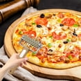 thumbnail image 1 of Hohaski Stainless Steel Pizza Tools Raised Wood Rolling Pin Kitchen Household Bread Pizza Rolling Pin Perforator Mesh Pulling Knife, 1 of 6