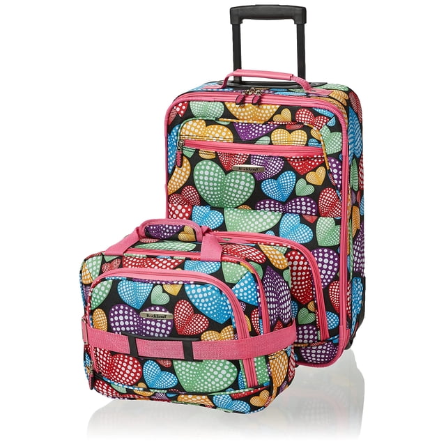 Juego de equipaje Rockland Fashion Softside Upright de 2 piezas con forma de corazón nuevo