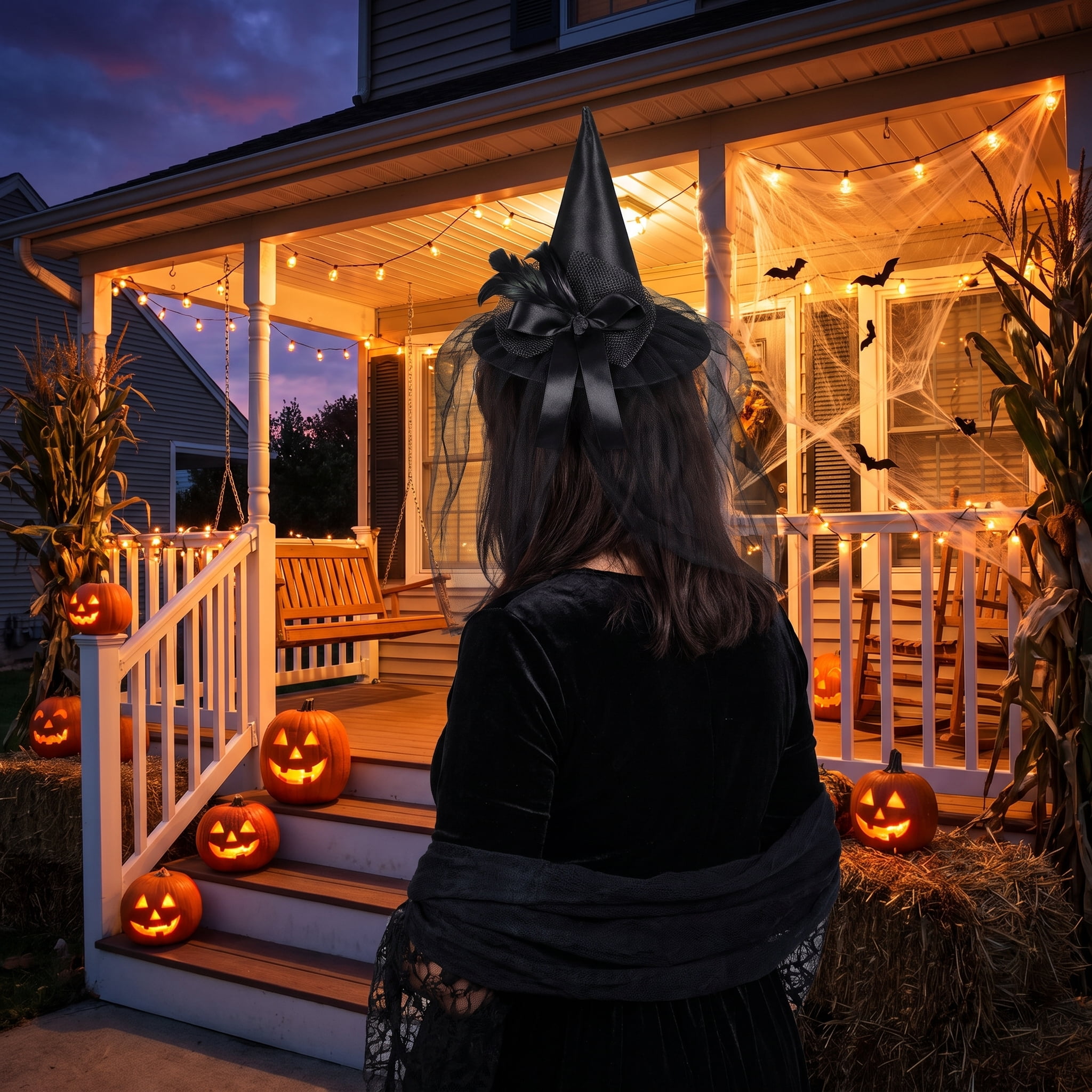 Mini Witch Hat Costume Accessory for Adults, Black, Halloween by Way To Celebrate