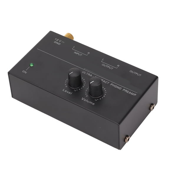 Phono Preamp Stereo Input, Knob Control, Low Noise, Sensitive, Wide Range Of Applications, Plug And Play for Record Player, 100-240V