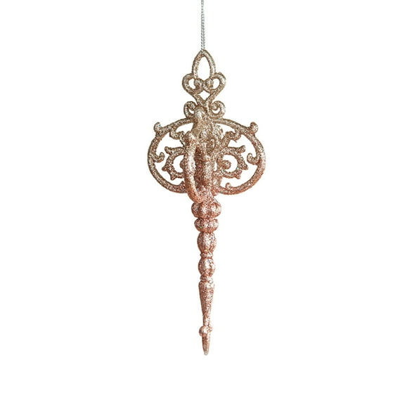 GQDIN Christmas Hanging Decorations -Gingerbread Ornaments for Christmas Tree,Glitter Plastic Christmas Hanging Craft Ornaments for Holiday Wreath Home Door Wall Art Decorations (Champagne)