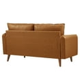 thumbnail image 6 of Loveseat Sofa, Tan, Faux Leather, Living Room Lounge Cafe Lobby Hospitality Restaurant, Modern Contemporary, HB37342, 6 of 9
