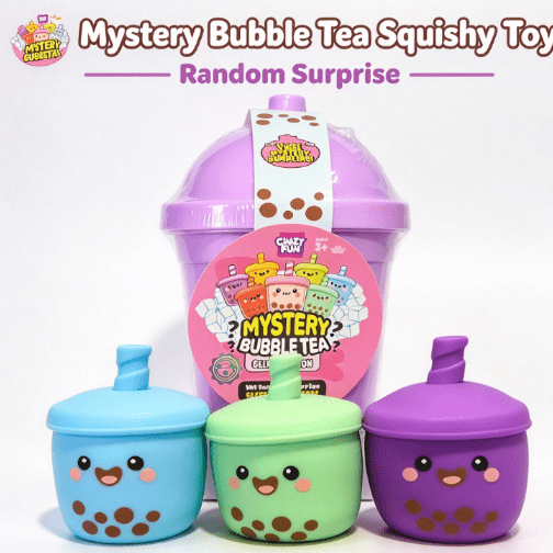 New Cute Bubble Tea Squeeze Toy, Random Surprise Squeeze Toy, Soft Stress Relief Fidget Sensory Toy, Novelty Collectible Gift for Party & Desktop Decor