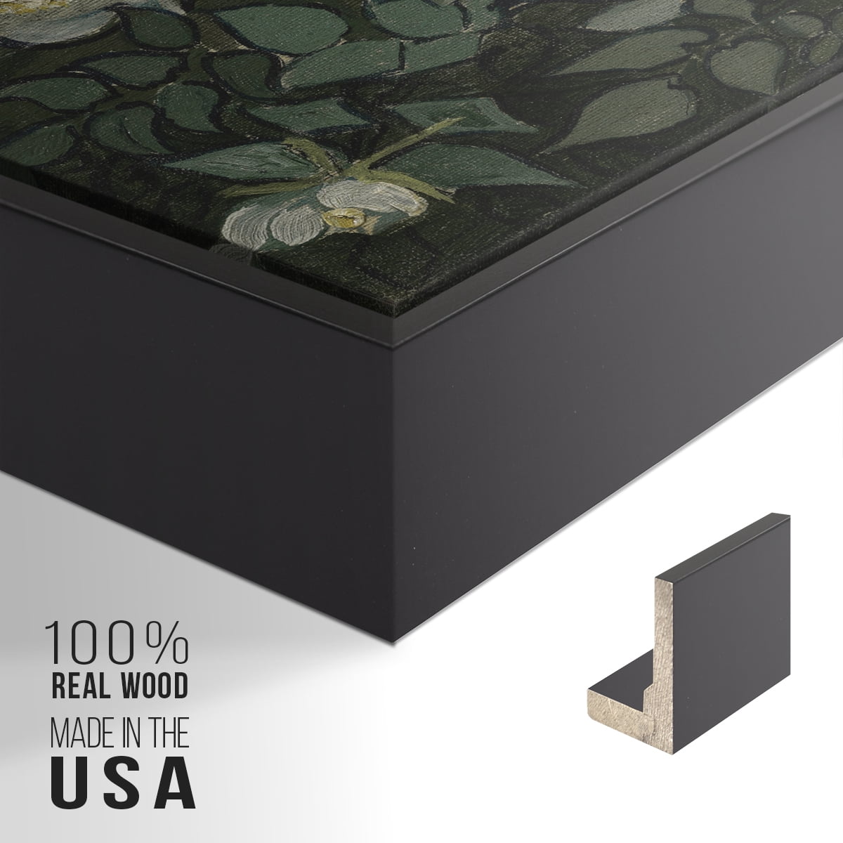 Vintage Botanical Print-LXXXV By Wexford Home Framed in Black Wood Gallery Wrapped Canvas 27 in. x 41 in.