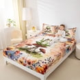 thumbnail image 4 of Homewish Kawaii Frog Animal Twin Sheet Sets for Teens, Rustic Groovy Floral Twin Fitted Sheet, Jungle Mushroom Flat Sheet, Luxury Bedroom Decor, 3-Piece, 4 of 7