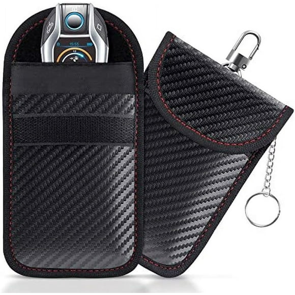 Faraday Pouch for Car Keys, Faraday Bag, Car RFID Signal Blocking Holder, Key Fob Protector, Key fob cage Block Signal Anti-Theft Fob Case (2 Pack) Small Size ( 3.15 x 4.5 inches)