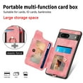 thumbnail image 6 of SaniMore for Google Pixel 6A Wallet Case, [RFID Blocking] Elastic Card Slot Vehicle Magnetic PU Leather Ring Holder & Lanyard Stand Money Pocket Protective Cover for Google Pixel 6A, Pink, 6 of 12