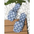 thumbnail image 3 of Women Checkered Pattern Raw Trim Slide Sandals, Denim Fashion Sandals, 3 of 5