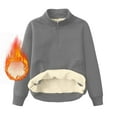 thumbnail image 2 of Aimik Men's Quarter Zip Sweatshirt Sherpa Lined Fleece Zipper Pullover Heavyweight Winter Warm Cotton Sweater-Gray S, 2 of 6