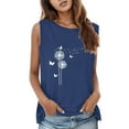 thumbnail image 1 of Gibobby Verano mujer sin mangas flor cuello redondo camiseta sin mangas Casual chaleco Top camisa blusa(Marina,CH), 1 of 5