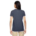 thumbnail image 3 of Gildan Women’s V-Neck T-Shirt, Heavy Cotton Short Sleeve V Neck Tee | Heather Navy, Sizes S-3XL Pack-1, 3 of 5