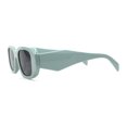 thumbnail image 4 of Womens Dimensional Geometric Diamond Cut Mod Rectangle Sunglasses Mint Green Black, 4 of 4