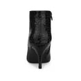 thumbnail image 2 of BLISSFUL STEP Women's Glitter Pointed Toe Stiletto Heels Ankle Boot Black 11, 2 of 7