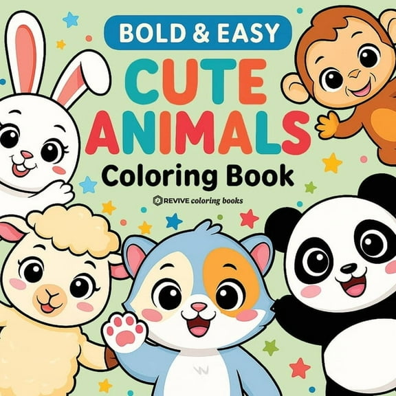 Bold & Easy Stress Relief Coloring B Bold & Easy Cute Animals Coloring Book: Fun Stress Relief Coloring, (Paperback)