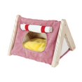 thumbnail image 3 of Cama para conejillos de indias, nido para hámster, plataforma de actividades cálida, escondite para conejillos de indias rosa, 3 of 8