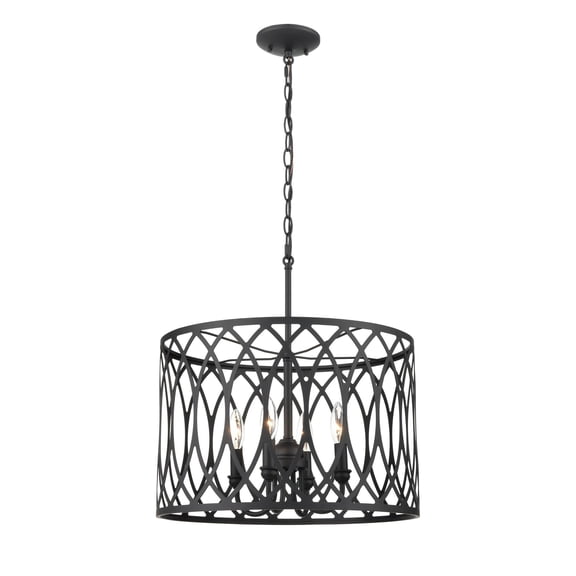 Millennium Lighting  Arelyn 4 Light Pendant Fixture in Matte Black or Modern Gold Matte Black Matte