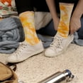 thumbnail image 3 of BambooMN Women's Bamboo Tie Dye Crew Socks - Yellow Orange - 4 pairs, 3 of 5