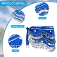 thumbnail image 3 of Uxcell Women's Belly Dance Hip Scarf with Sequins Triangle Wrap Skirts Waist Chain for Party Costume Performance Blue, 3 of 7