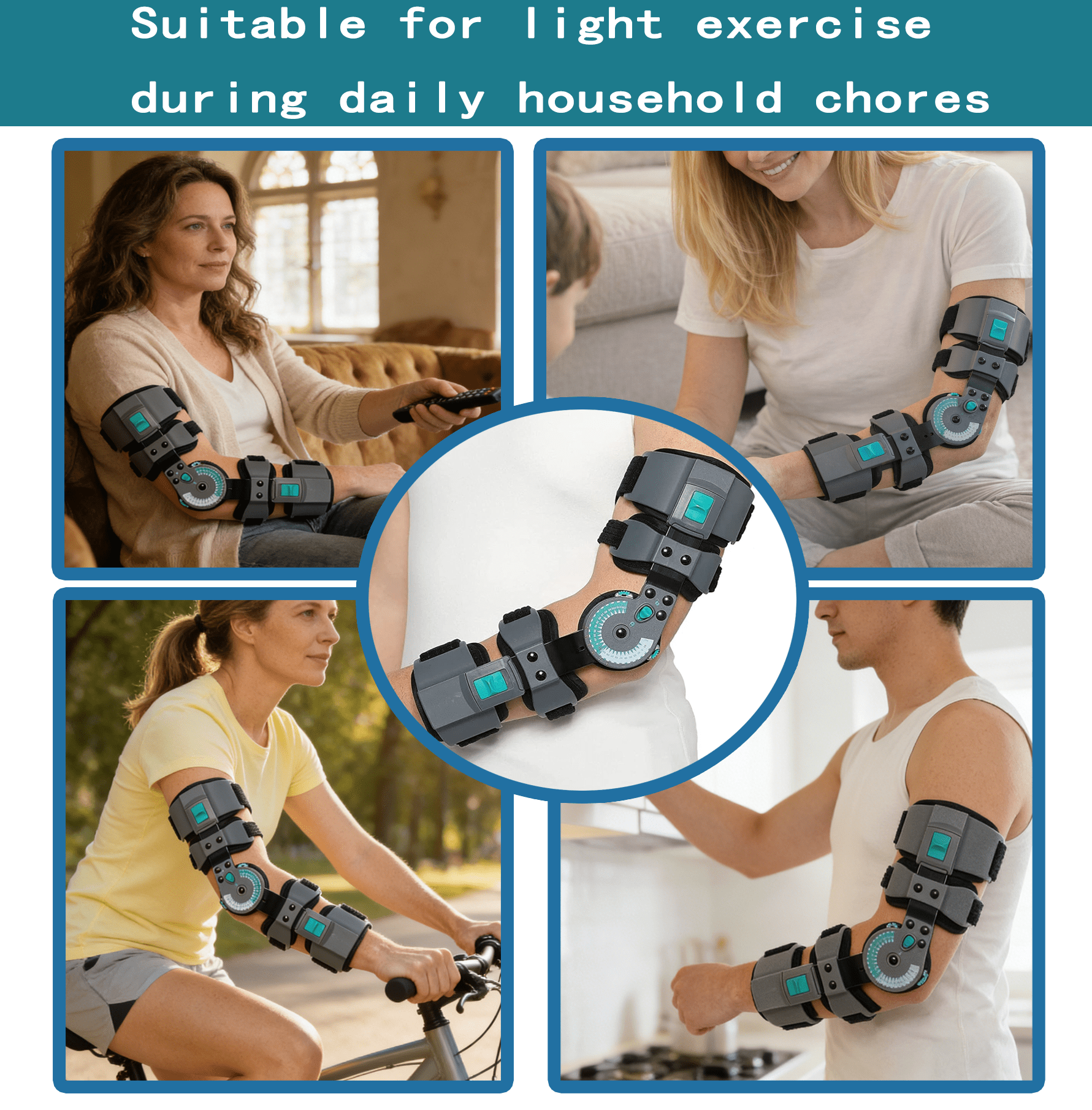 Komzer Hinged ROM Elbow Brace, Adjustable Post-Op Splint Stabilizer for Surgery Recovery, Ligament and Tendon Repairs and Dislocation (Right)