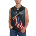 thumbnail image 1 of Balery American Flag Camisetas sin mangas para hombre, absorbe la humedad y protege contra el mal olor.-Small, 1 of 7