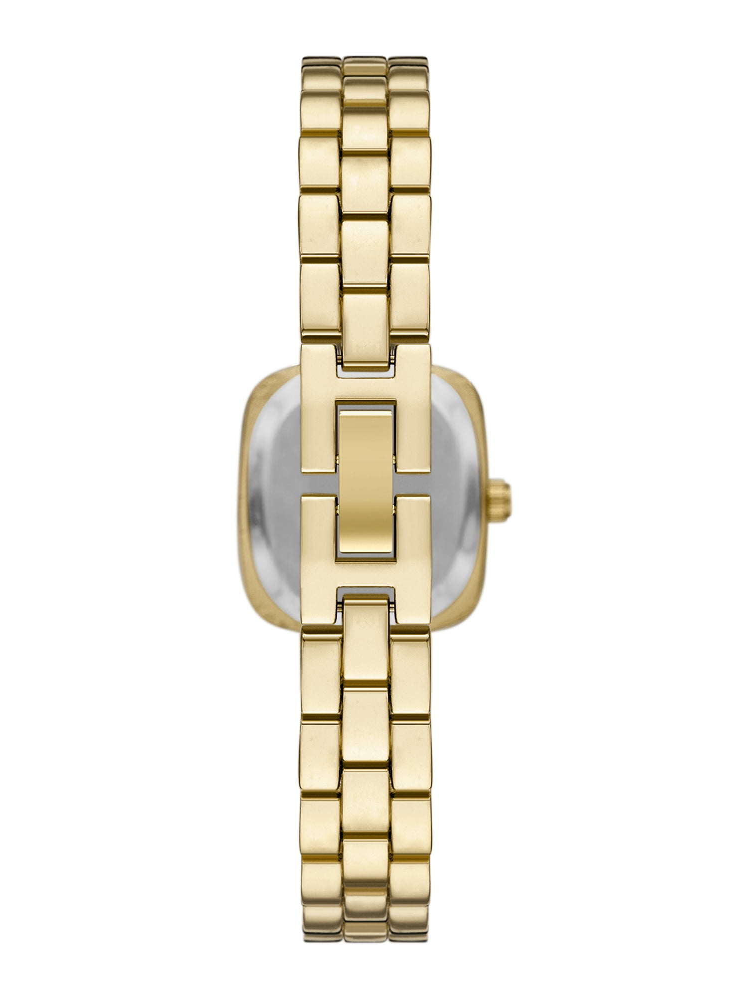 Folio Women’s 2pc Watch & Bracelet Set; 20mm Rectangle Alloy Case, Metal Bracelet, Gold, FMDAL1226