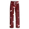 thumbnail image 5 of Hearthz Christmas Pajamas Pants for Women Winter Wide Leg Womens Pajama Bottoms Fall Drawstring Womans Lounge Pants, 5 of 7
