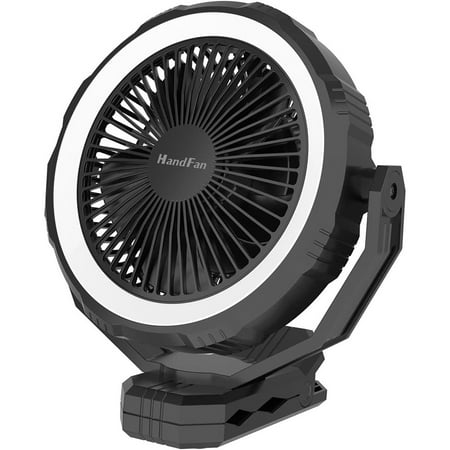 

Rechargeable 10000Mah portable rechargeable fan with light 8 battery operated clipon fan 53 hours silent operation 4speed personal fan with strong airflow ideal for campingofficegolf cartdesktop