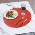 thumbnail image 2 of Round Woven Placemats, 4 Pcs, 15" Braided Woven Placemats, Attractive Kitchen Place Mats, Round Placemats as Table Mat (Red), 2 of 6