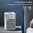 thumbnail image 4 of Aires acondicionados portátiles, mini enfriador de aire evaporativo 3-1 con control remoto, tanque de agua de 1,2 L y 2 cajas de hielo, temporizador de 7 horas, carga USB, 3 velocidades y luces de 7 c, 4 of 5