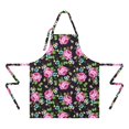 thumbnail image 2 of Pioneer Flower Floral Print Pattern Apron-Garden Aprons for Women with Pockets-Cotton Linen Waterproof Kitchen Cooking Gardening Aprons Adjustable for Kitchen,Cooking,BBQ and Salon 33x27 Inch, 2 of 7