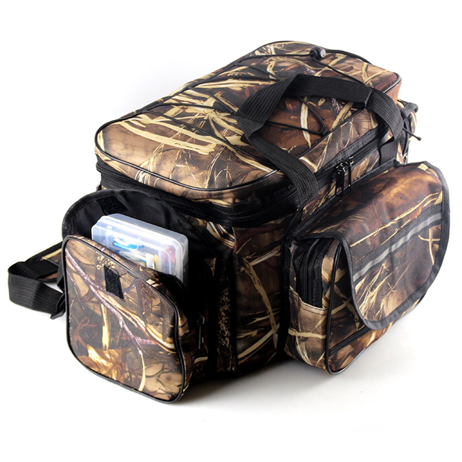 Fishing Gear Organizers Large Capacity Oxfords Cloth Fishing Tackle Bag Multipockets Lures Gear Storage Shoulders Bag