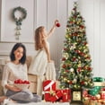 thumbnail image 4 of 6FT Potted Christmas Tree with 140 Warm LED Lights - Artificial Outdoor Festive Decorations with Ninja Light Box and Chalk Tree Body, 4 of 7