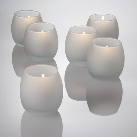 Eastland Votive Candle Holder Petite Frosted Hurricane Set of 12